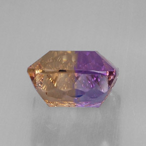 Ametrino bicolor natural de 11,58 ct, corte esmeralda, VVS