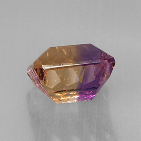 Ametrino bicolor natural de 10,38 ct, corte esmeralda, VVS