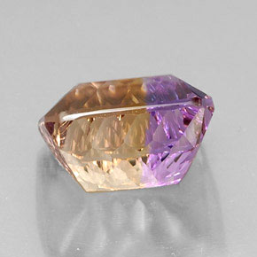 ametrino Bicolor natural de 13.34 ct, corte esmeralda, VVS