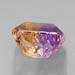 Ametrino bicolor natural de 13,58 ct, corte esmeralda, VVS