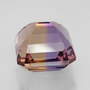 ametrino Bicolor natural de 10.27 ct, corte esmeralda, IF