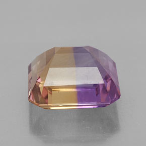 Ametrino bicolor natural de 6,91 ct, corte esmeralda, VVS