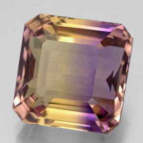 ametrino Bicolor natural de 11.85 ct, corte esmeralda, VVS