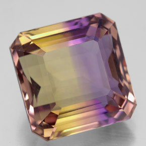ametrino Bicolor natural de 11.85 ct, corte esmeralda, VVS