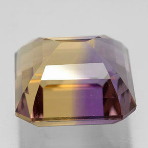 ametrino Bicolor natural de 11.85 ct, corte esmeralda, VVS