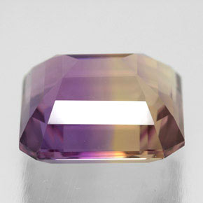 Ametrino bicolor natural de 9,04 ct, corte esmeralda, VVS