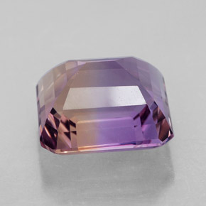 Ametrino bicolor natural de 9,87 ct, corte esmeralda, VVS