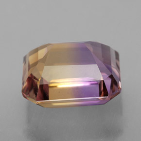 Ametrino bicolor natural de 8,16 ct, corte esmeralda, VVS