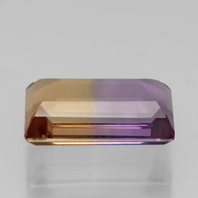 Ametrino bicolor natural de 4,34 ct, baguette, VVS