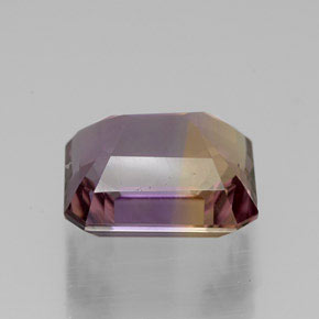 ametrino Bicolor natural de 4.80 ct, corte esmeralda, VVS