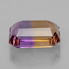Ametrino bicolor natural de 9,44 ct, corte esmeralda, VVS