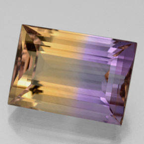 ametrino Bicolor natural de 9.69 ct, Corte Baguette, VVS