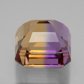 ametrino Bicolor natural de 12.20 ct, corte esmeralda, VVS