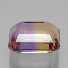ametrino Bicolor natural de 8.52 ct, corte esmeralda, VVS