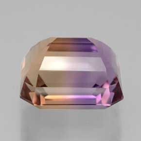 Ametrino bicolor natural de 9,48 ct, corte esmeralda, VVS