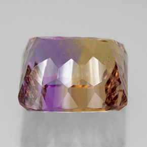 Ametrino bicolor natural de 13,95 ct, corte esmeralda, VVS-VS