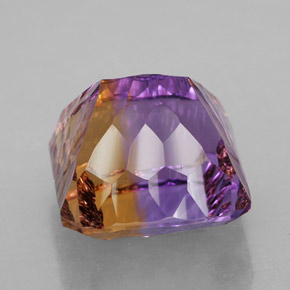 Ametrino bicolor natural de 14,07 ct, corte esmeralda, VVS