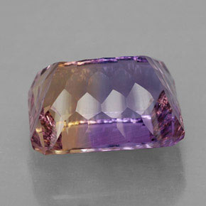 Ametrino bicolor natural de 13,10 ct, corte esmeralda, VVS