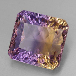 Ametrino bicolor natural de 11,06 ct, corte esmeralda, VVS