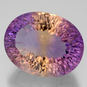 ametrino Bicolor natural de 17.43 ct, Corte Óvalo, VVS