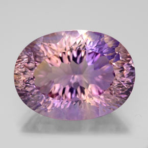 Ametrino bicolor natural de 10,85 ct, corte óvalo, VVS