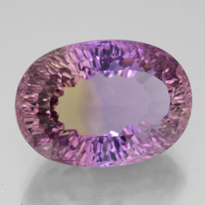 Ametrino bicolor natural de 13,50 ct, corte óvalo, VVS