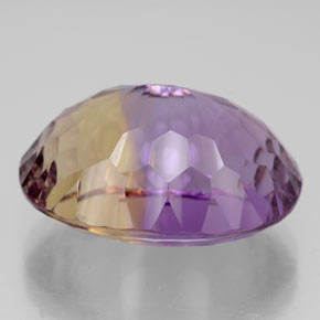 Ametrino bicolor natural de 13,50 ct, corte óvalo, VVS
