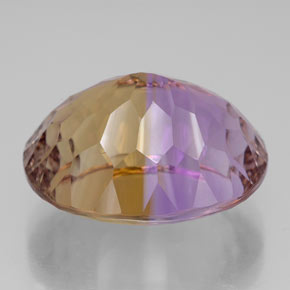 Ametrino bicolor natural de 13,60 ct, corte óvalo, IF