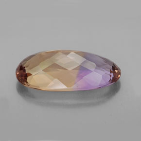 Ametrino bicolor natural de 18,48 ct, corte óvalo, VVS