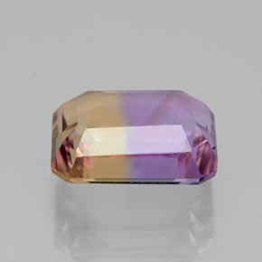 ametrino Bicolor natural de 4.35 ct, corte esmeralda, VVS-VS