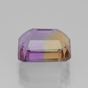Ametrino bicolor natural de 4,38 ct, corte esmeralda, VVS