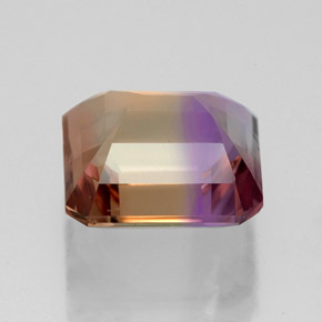 ametrino Bicolor natural de 4.67 ct, corte esmeralda, VVS