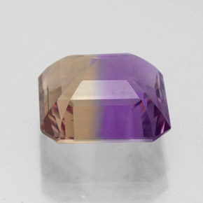 Ametrino bicolor natural de 4,79 ct, corte esmeralda, VVS
