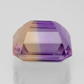 ametrino Bicolor natural de 5.81 ct, corte esmeralda, VVS