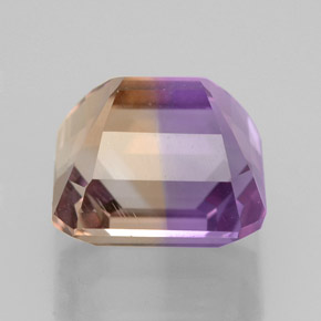 Ametrino bicolor natural de 4,23 ct, corte esmeralda, VVS