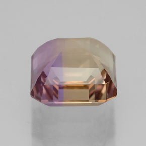 ametrino Bicolor natural de 3.33 ct, corte esmeralda, VVS