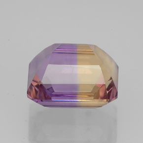 ametrino Bicolor natural de 3.97 ct, corte esmeralda, VVS