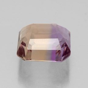 Ametrino bicolor natural de 4,65 ct, corte esmeralda, VVS