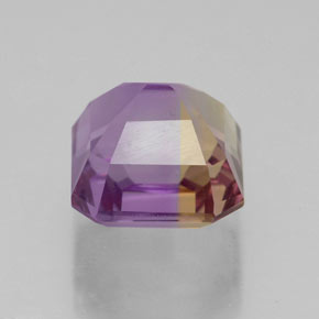 Ametrino bicolor natural de 4,15 ct, corte esmeralda, VVS
