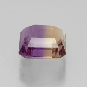 ametrino Bicolor natural de 2.88 ct, corte esmeralda, VVS
