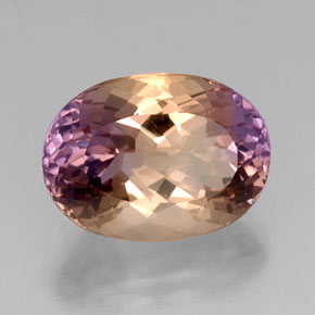 Ametrino bicolor natural de 8,82 ct, corte óvalo, VVS-VS