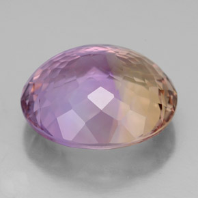 Ametrino bicolor natural de 9,52 ct, corte óvalo, IF