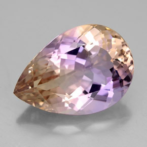 ametrino Bicolor natural de 8.55 ct, En forma de pera, VVS