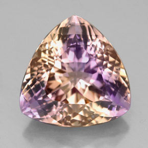 Ametrino bicolor natural de 9,29 ct, trillón, VVS