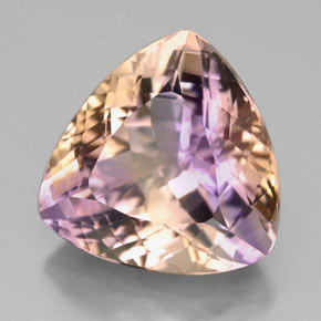 Ametrino bicolor natural de 9,29 ct, trillón, VVS