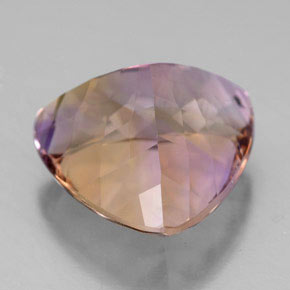 Ametrino bicolor natural de 9,29 ct, trillón, VVS