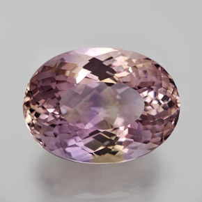 Ametrino bicolor natural de 12,55 ct, corte óvalo, VVS