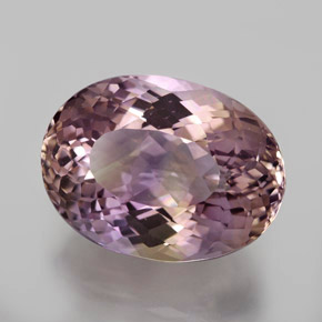 Ametrino bicolor natural de 12,55 ct, corte óvalo, VVS