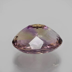 Ametrino bicolor natural de 12,55 ct, corte óvalo, VVS