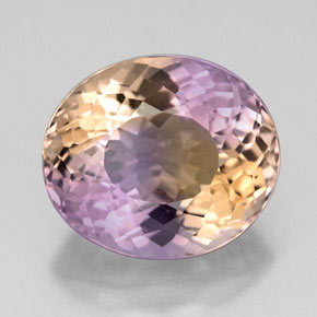 Ametrino bicolor natural de 8,50 ct, corte óvalo, VS